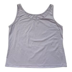 Eileen Fisher Scoop Neck Straight Hem Light Purple Organic Cotton Tank Top Large